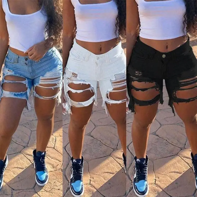 

Hot Ripped Denim Shorts Female Short Pants Jeans Feminino Size cortos Shorts Plus Pantalones de spodenki mujer S-5XL damski I8Y7