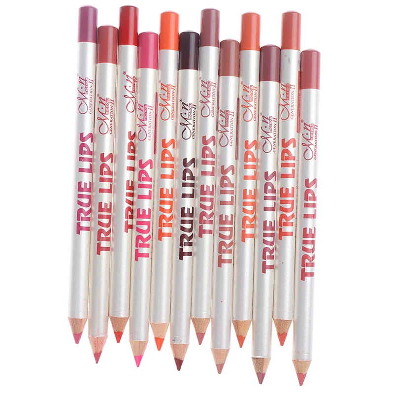 

Cosmetic 12Colors/set Multi-functional Matte Lip Stick Lipliner Lip Liner Pencil Matt Nude Lipsliner Pen Set Beauty Makeup Tool