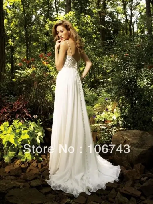 summer Spaghetti Strap 2018 new style Sexy bride beach cheap Custom beading chiffon sweetheart bridal gowns bridesmaid dresses | Свадьбы и