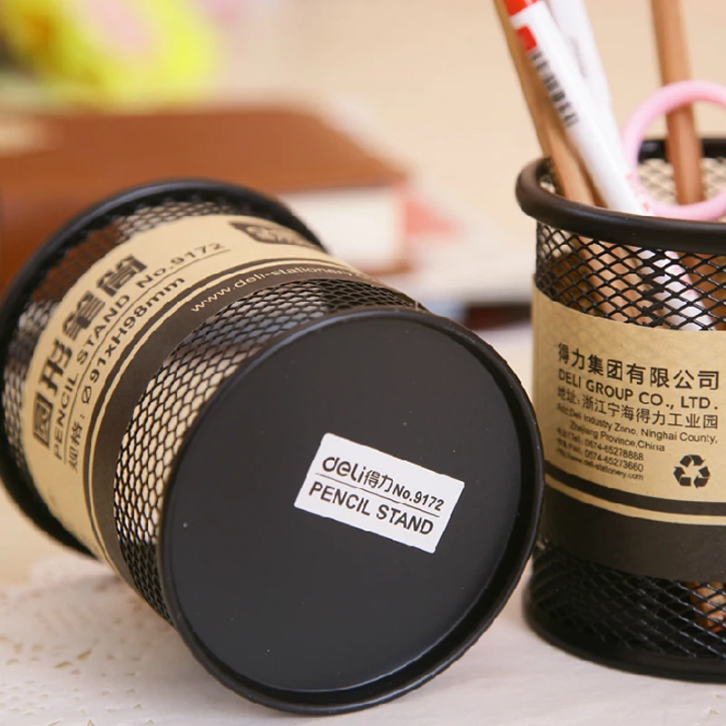 Deli металлическая ручка карандаш держатель коробка для дома и офиса аксессуары