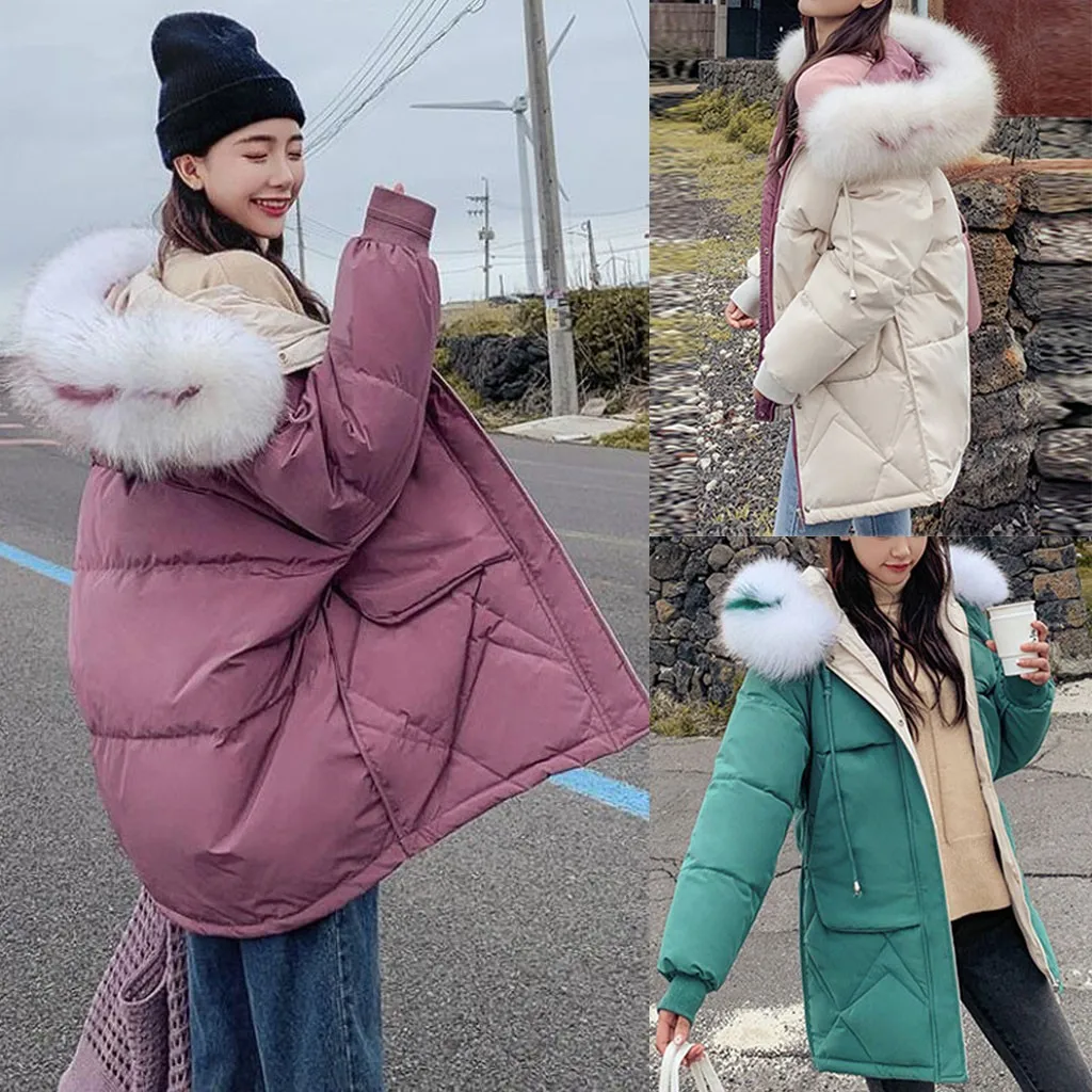 Женское повседневное толстое пальто SAGACE с длинным рукавом и капюшоном зимняя