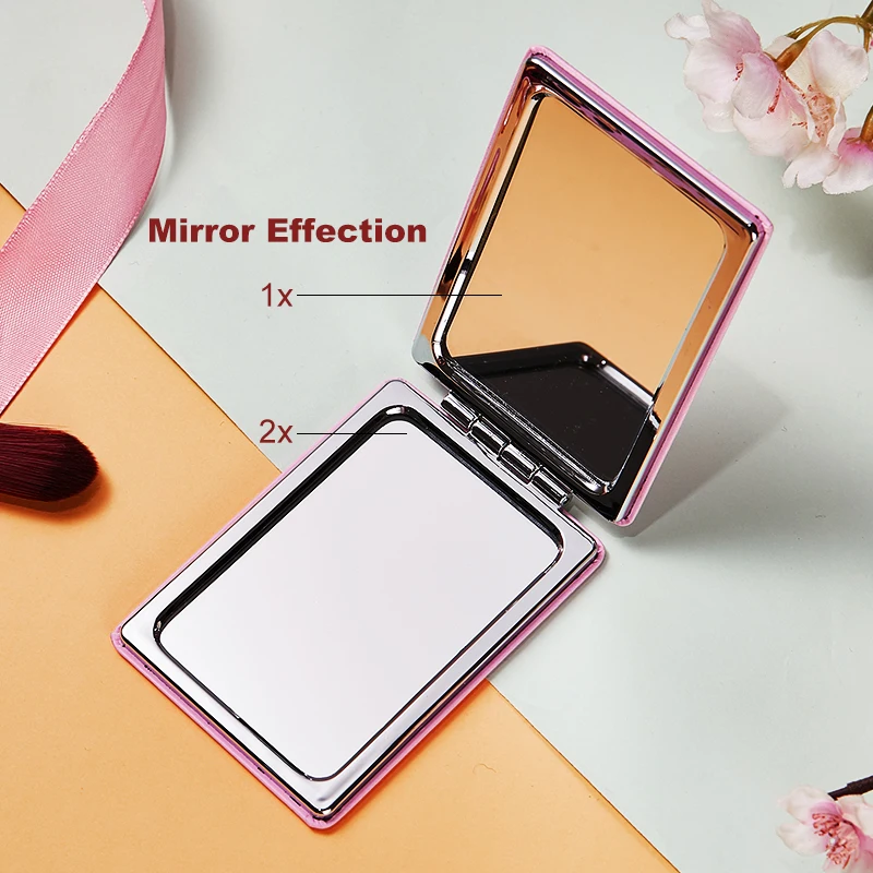 

Fashion Makeup Mirror with Double Sides for Gift Girl Portable Travel Folding Magnifying Pocket Cosmetic Compact Vanity Mirrors