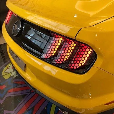 

6pcs Car Taillight Stickers PVC Sticker Warning Tape Vinyl Film Reflective Lights Decal Accessories For Ford Mustang 2015-2017