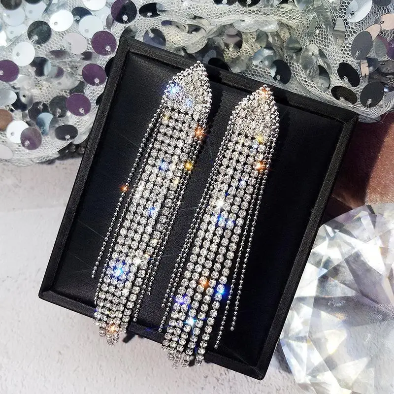 silver LUBOV, модные, корейские, стильные, большие, круглые, серьги-кольца, Роскошные, золотые, серебряные, цветные, стразы, серьги для женщин, вечерние, ювелирное изделие, подарок - Окраска металла: silver