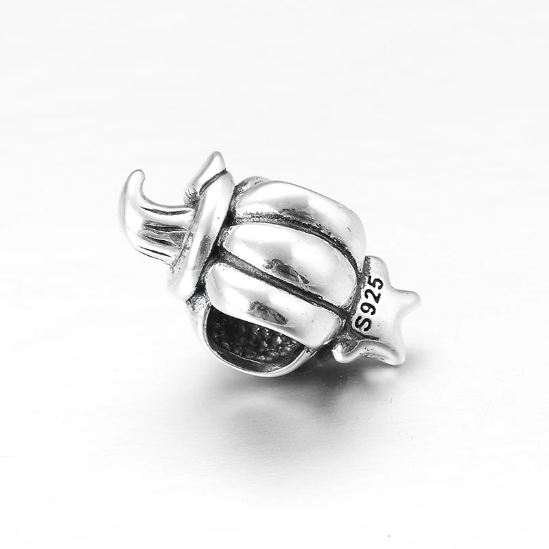 Подарок на Хэллоуин искусственные серебряные милые бусины в виде тыквы сделай