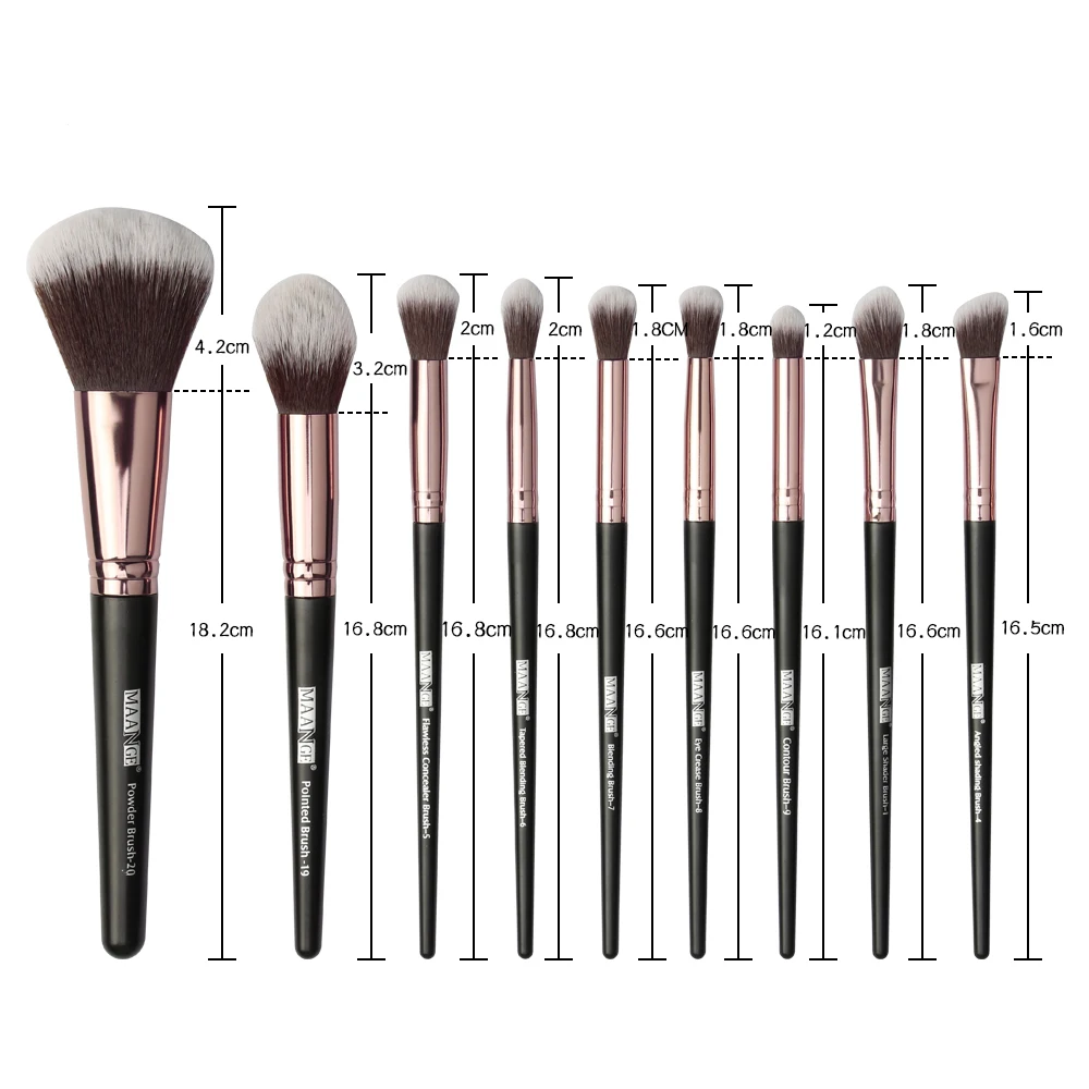 20 шт Профессиональные кисти для макияжа набор кистей с деревянной кисточки