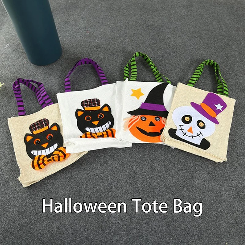 Тыква Череп ведьма кошка трюк или лакомство сумки для конфет мешки детей подарки