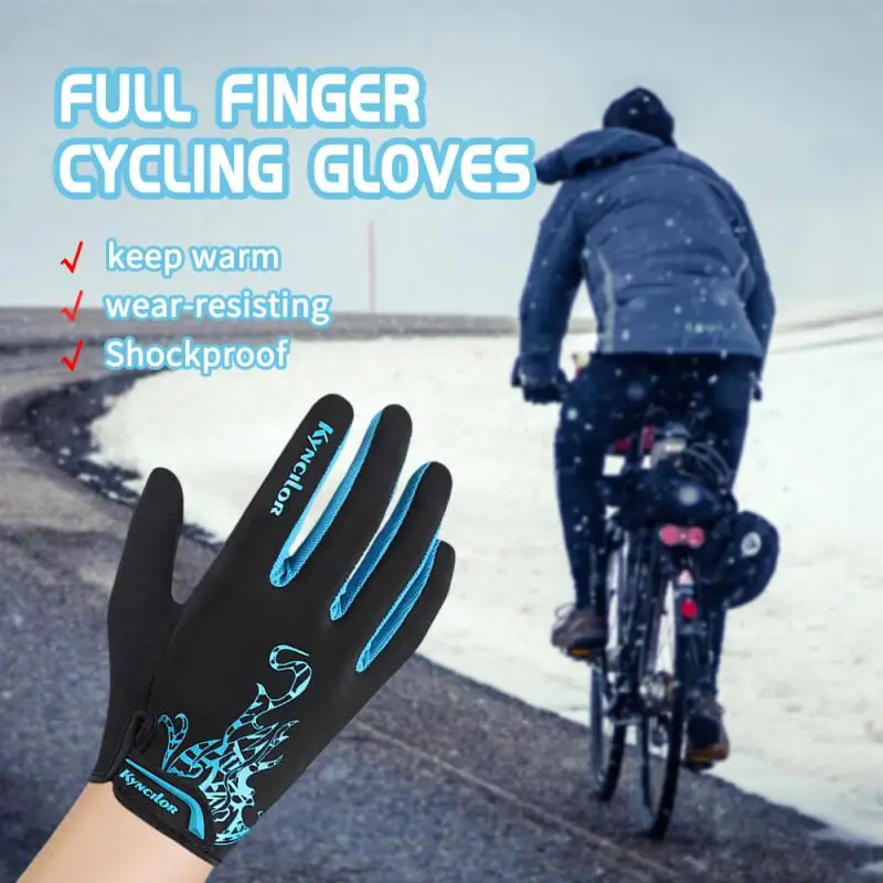 

MTB Bicycle Warm Gloves Motorcycle Touchscreen Cycling Gloves Full Finger Bike Handle Cover Grips Riding Glove Cycling Equipment