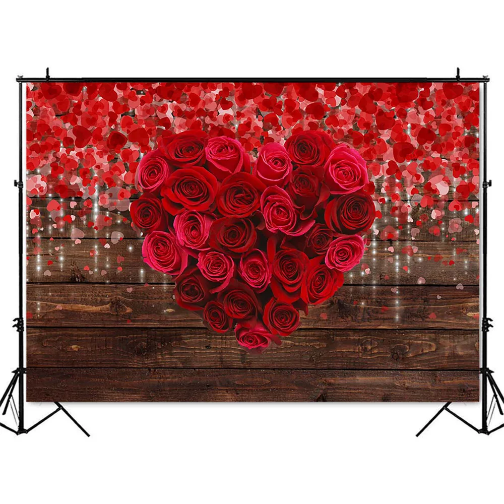 Фон для фотосъемки с изображением роз и цветов на День святого Валентина |