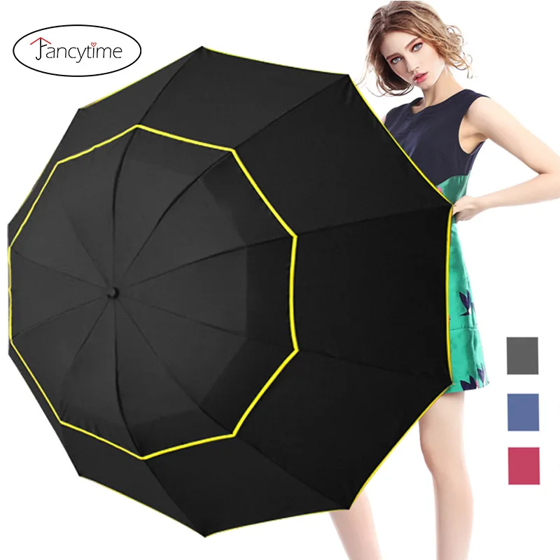 130 см зонт женский зонтик дождь женщины Для женщин двойной Слои Гольф Зонты Дождь