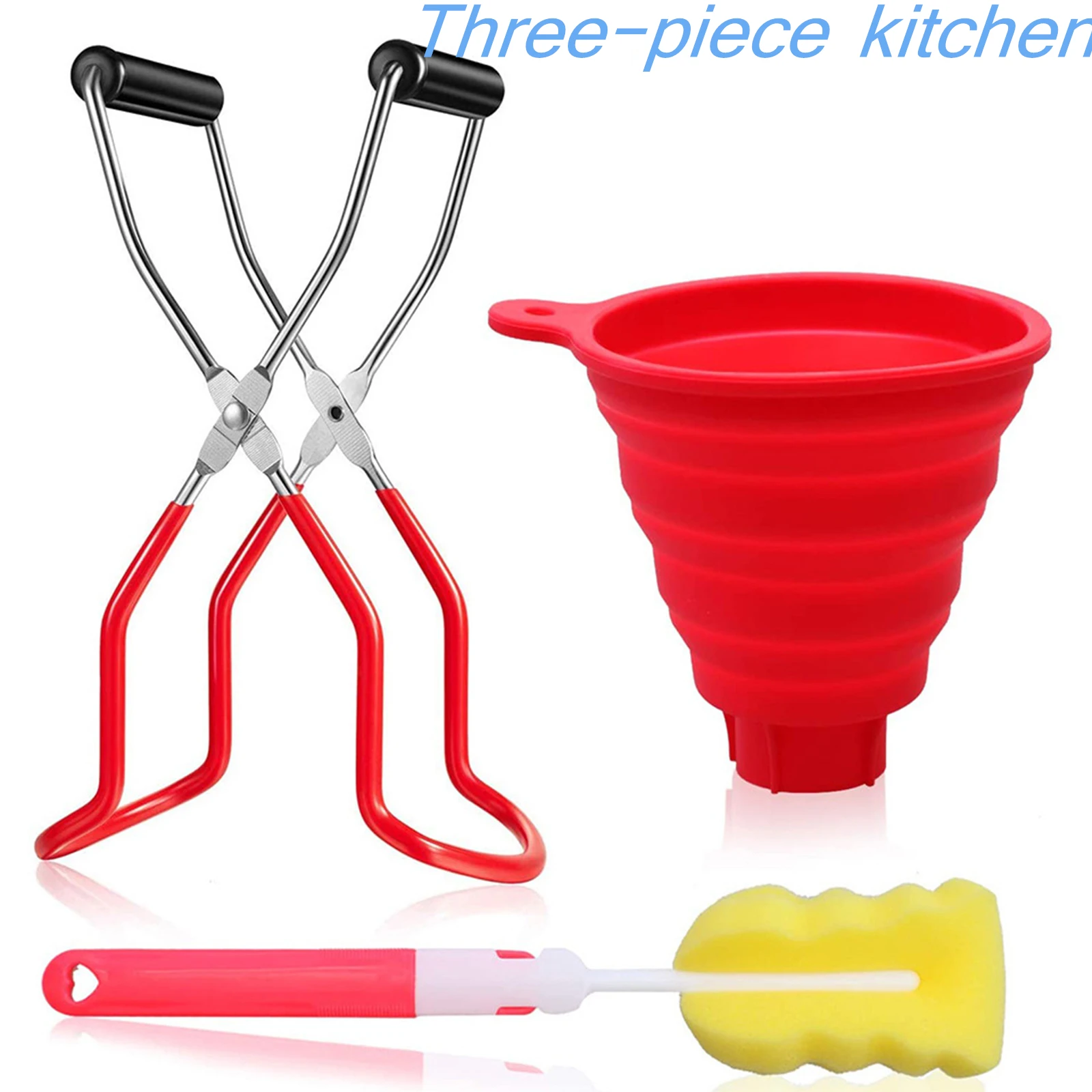 

Faroot Canning Kits Kitchen Utensils Anti-scalding Dish Clamp Collapsible Funnel Sponge Brush Canning Supplies