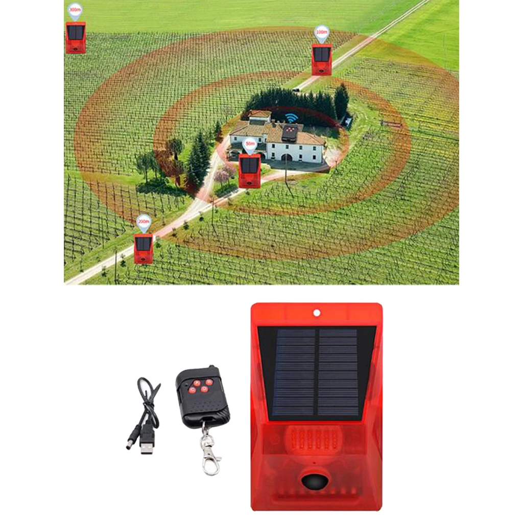 Солнечный инфракрасный датчик движения Детектор Строб сигнализация наружный