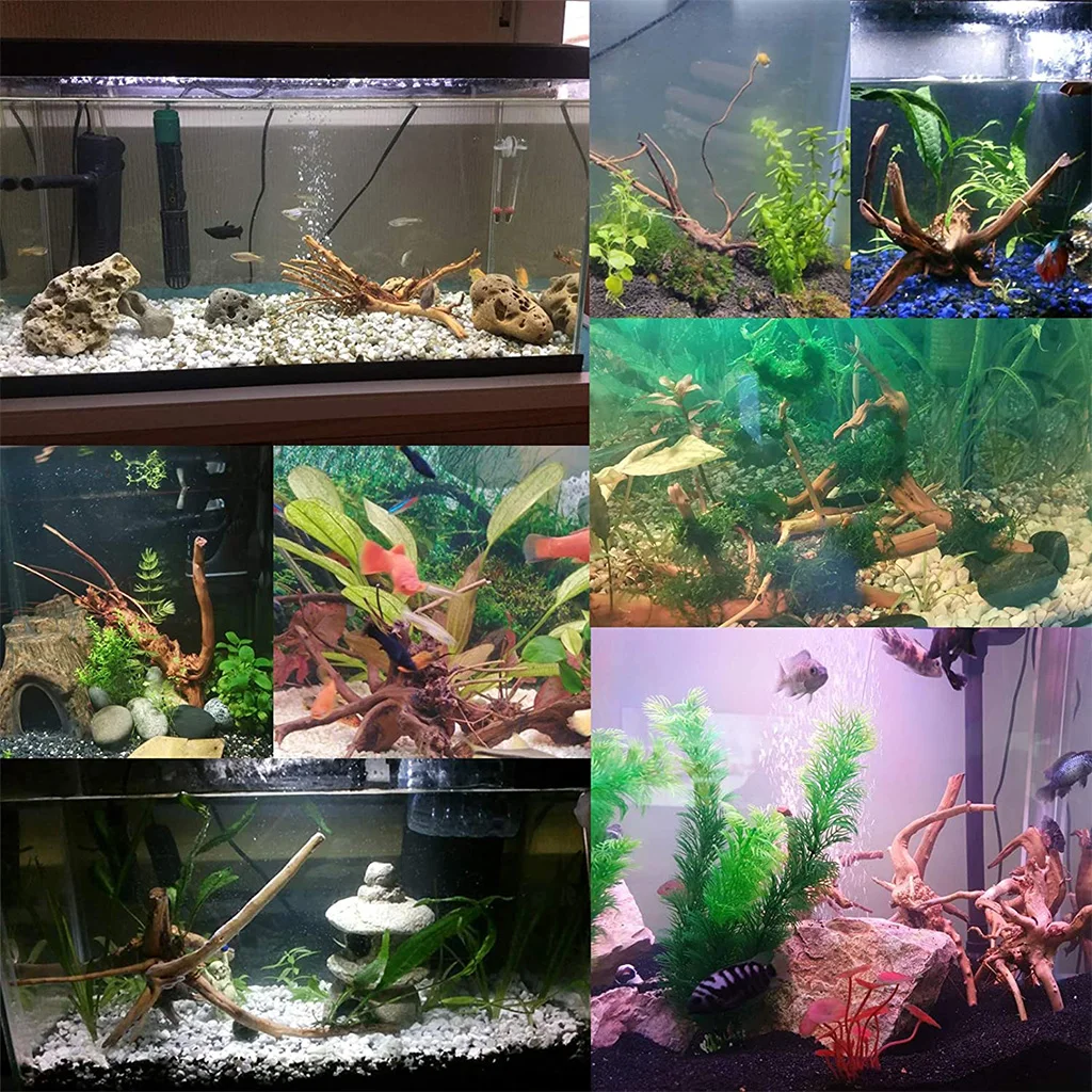 Деревянное украшение для аквариума 4 размера | Дом и сад