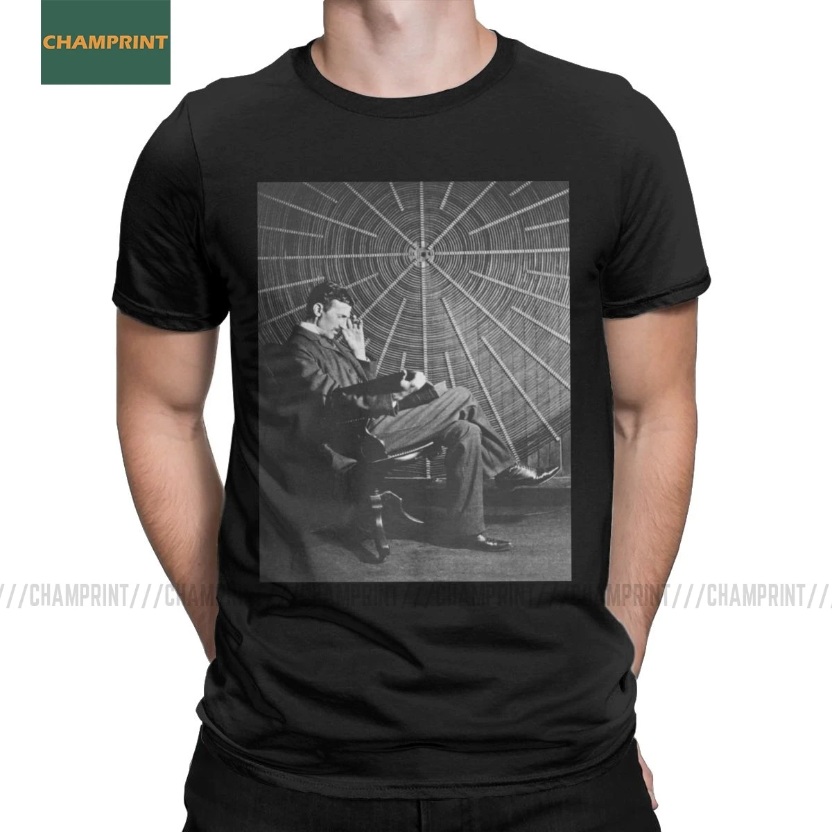 Мужские футболки Nikola Tesla хлопковые тема изобретателя инженер физики наука