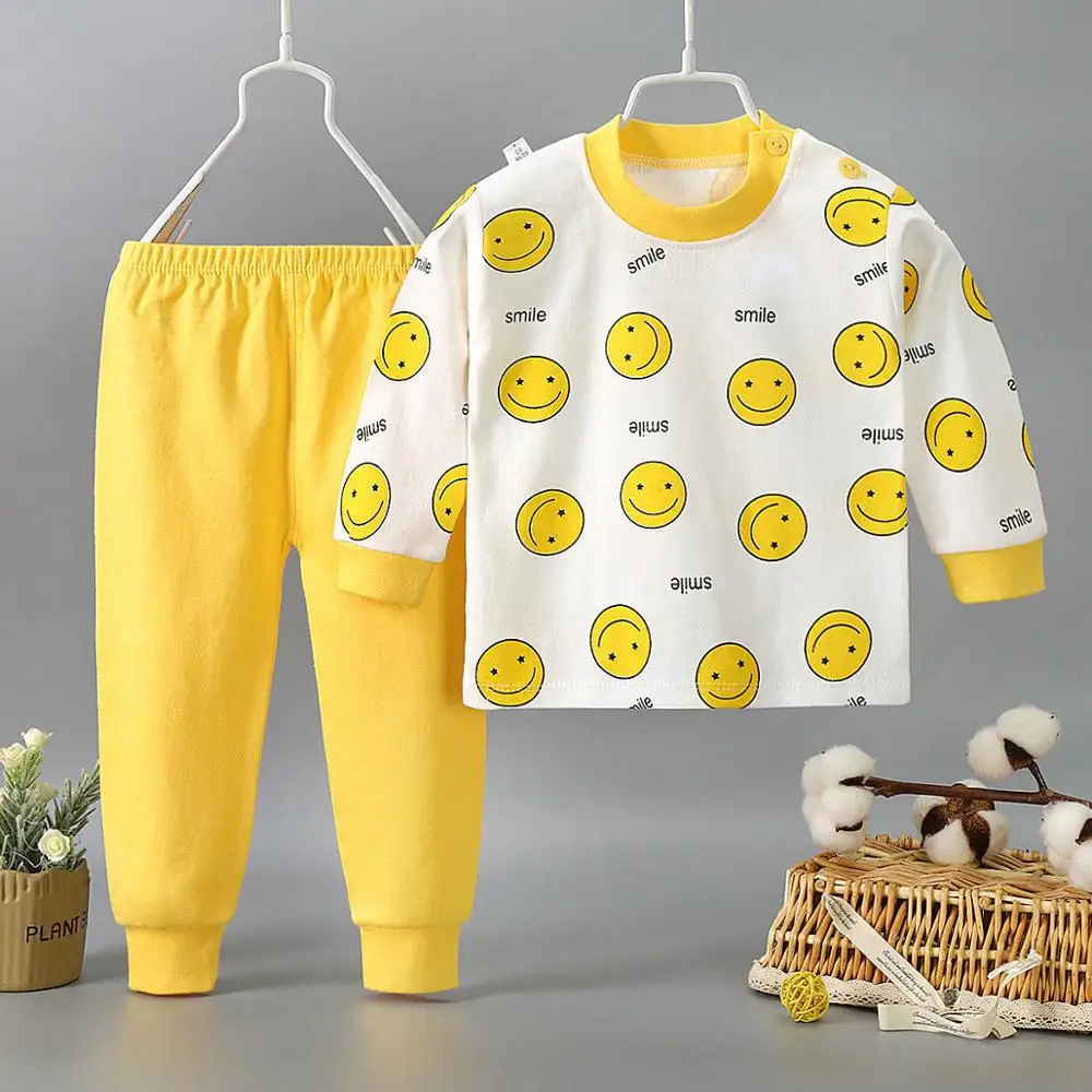 

New Fashion Autumn Baby Clothes Sleep Sets Kids Long Johns For Girl Boy Long Sleeve Pajamas Set