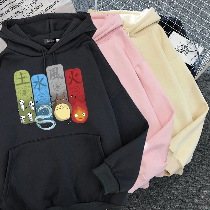 

Hoodies Harajuku Totoro Studio Ghibli Kawaii Funny Anime Women Cartoon Sweatshirt Ullzang Fashion Spirited Away Hoody Aesthetic