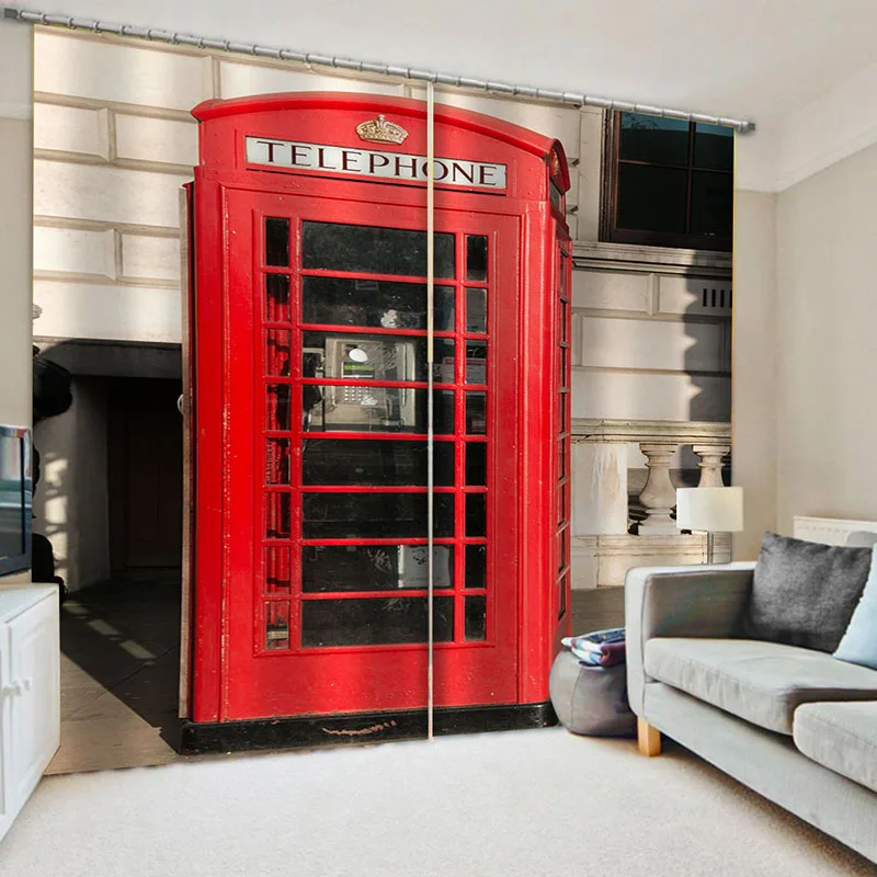 Занавеска лондонская автобусная с колокольчиком декоративная красная s-образная