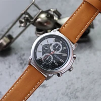 2022 new mens watches mida top brand leather chronograph sport watch automatic date quartz watch for men relogio masculino