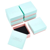 1824pcs cardboard jewelry boxes aquamarine color jewelry box gift case for jewelry earring gift packaging box with black sponge