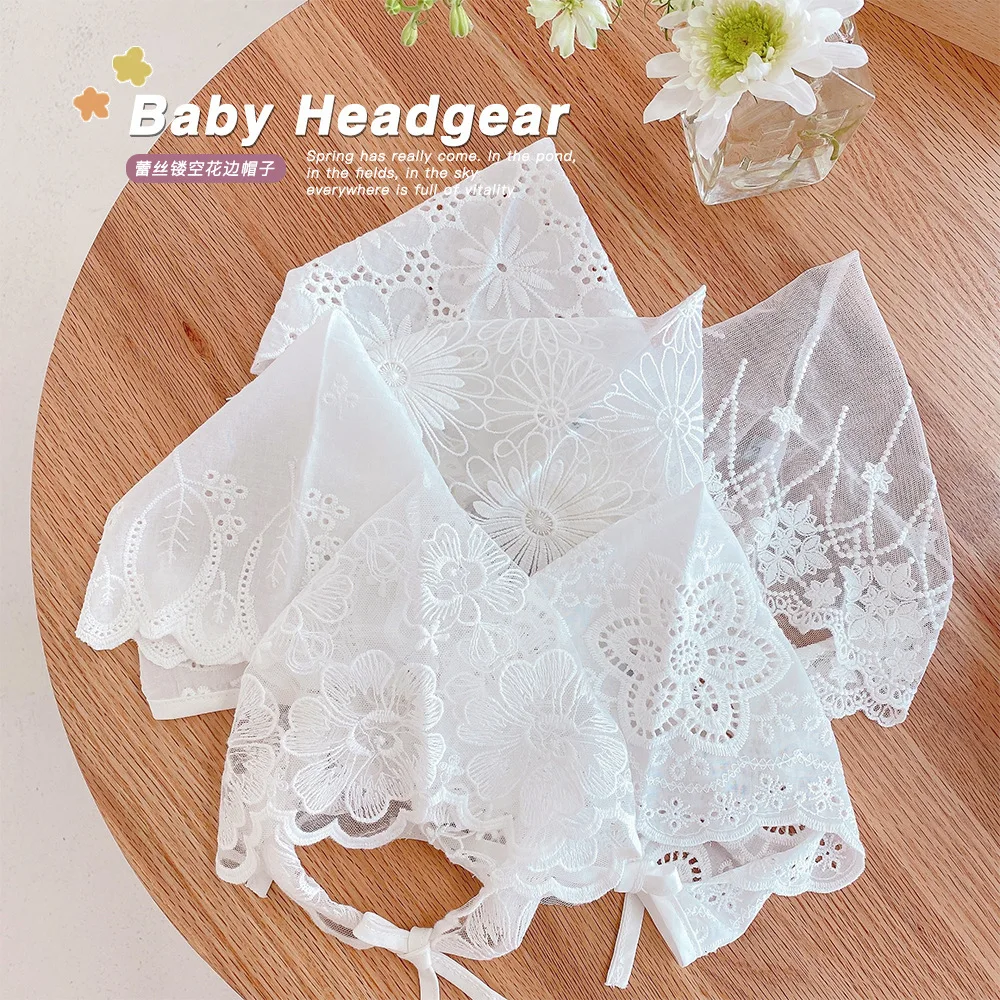 

Infant Baby Girls Summer Korean Style Thin Breathable Lace Hollow Small Fresh kids toddler Princess Hat 6-24M
