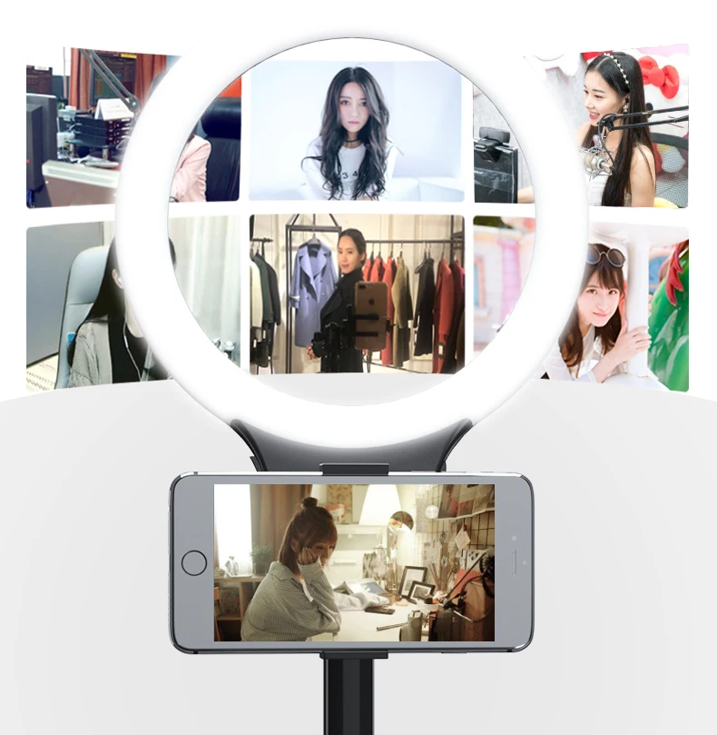 Съемка с регулируемой яркостью светодиодный Selfie кольцевой светильник для