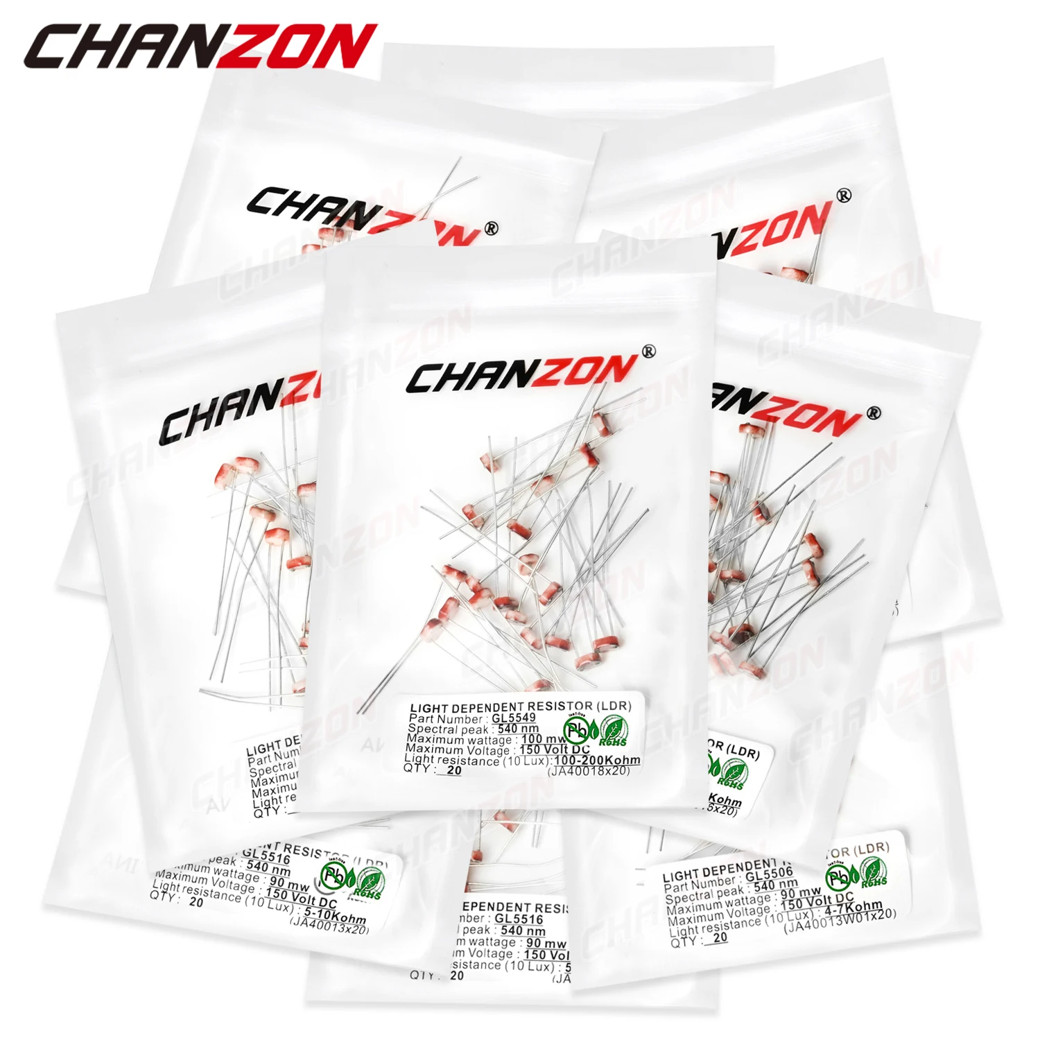 20 Pcs/Lot LDR Light Dependent Photo Resistors Sensor 5506 5516 5528 5537-1 5537-2 5539 5549 GL5528 Cds Photoresistor Resistance