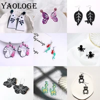 yaologe multicolor cute cartoon acrylic ear accessories for women girls long pendants new fashion jewelry for women 2022 party