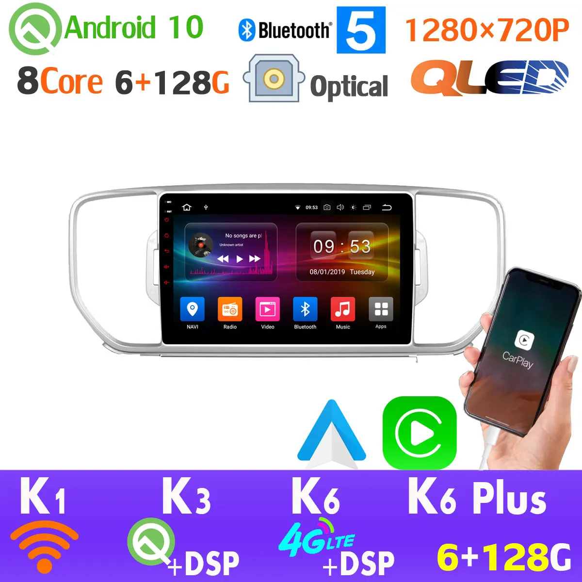 6 + 128 г 1280*720P Android 10 автомобильный радиоприемник с навигацией GPS для Kia KX5 Sportage 4 2016 2018