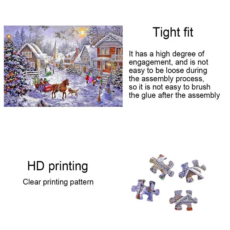 

Merry Christmas Gifts 1000 Piece Puzzle Large Jigsaw Puzzle For Adult Children Puzzle Game Educational Toys Home Wall Painting