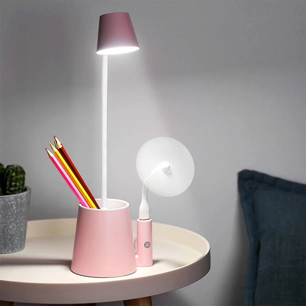

Candy Color Girls Student Reading Study Desk Lamp Rechargeable Phone Charging Table Lamp Pen Barrel Children Table Desk Light