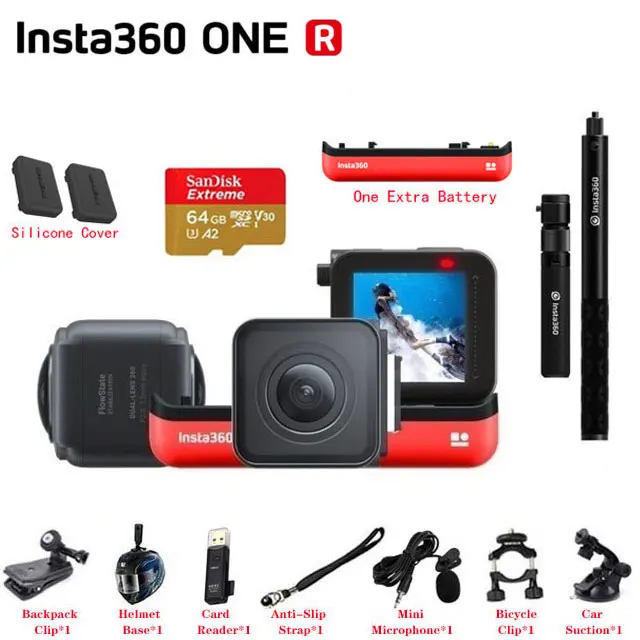 Insta360 ONE R VR панорамная камера 4K 5 7 K водонепроницаемая Спортивная экшн для iPhone Android