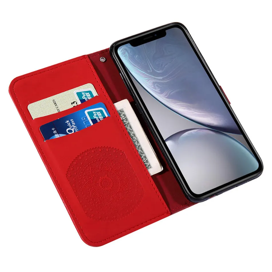 Чехол для телефона Apple iphone X XS XR 11 Pro Max 6 6S 7 8 Plus 5 5S Ретро Цветочный чехол для телефона флип-чехол Кожаный чехол-кошелек D22F