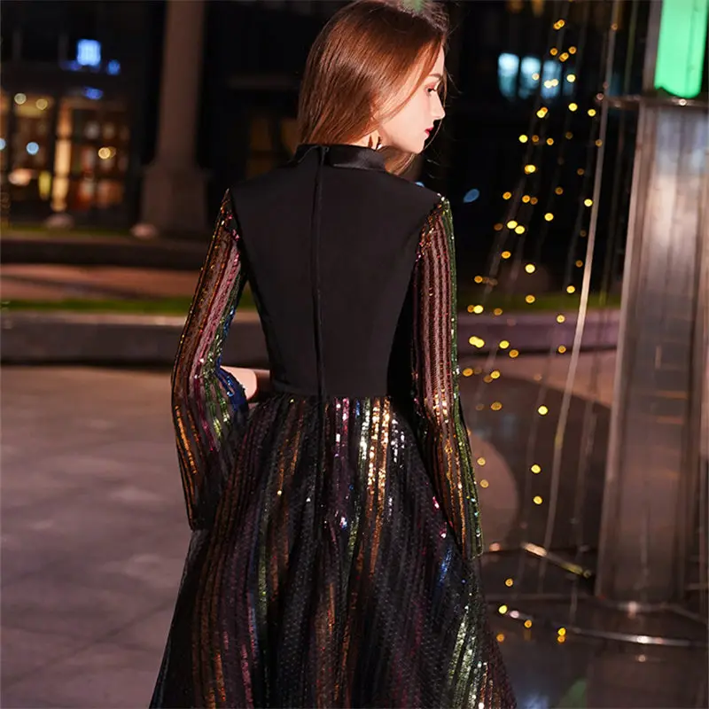 It's Yiiya Cocktail Dress 2019 V-Neck Three-Quarter Woman Robe Dresses Plus Size Sequin Knee-Length Gowns E804 | Свадьбы и