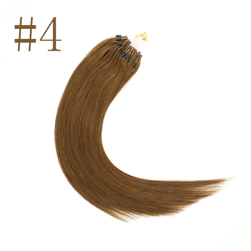 #4 Sindra волосы для наращивания на микро кольцах волосы remy 14-24 дюйма человеческие волосы для наращивания на микро-кольцах - Цвет: #4