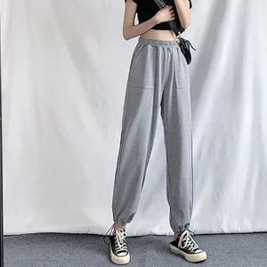 Брюки женские с широкими штанинами, повседневные спортивные штаны, спортивный костюм в стиле хип-хоп с эластичным поясом, уличная одежда, свободные спортивные джоггеры