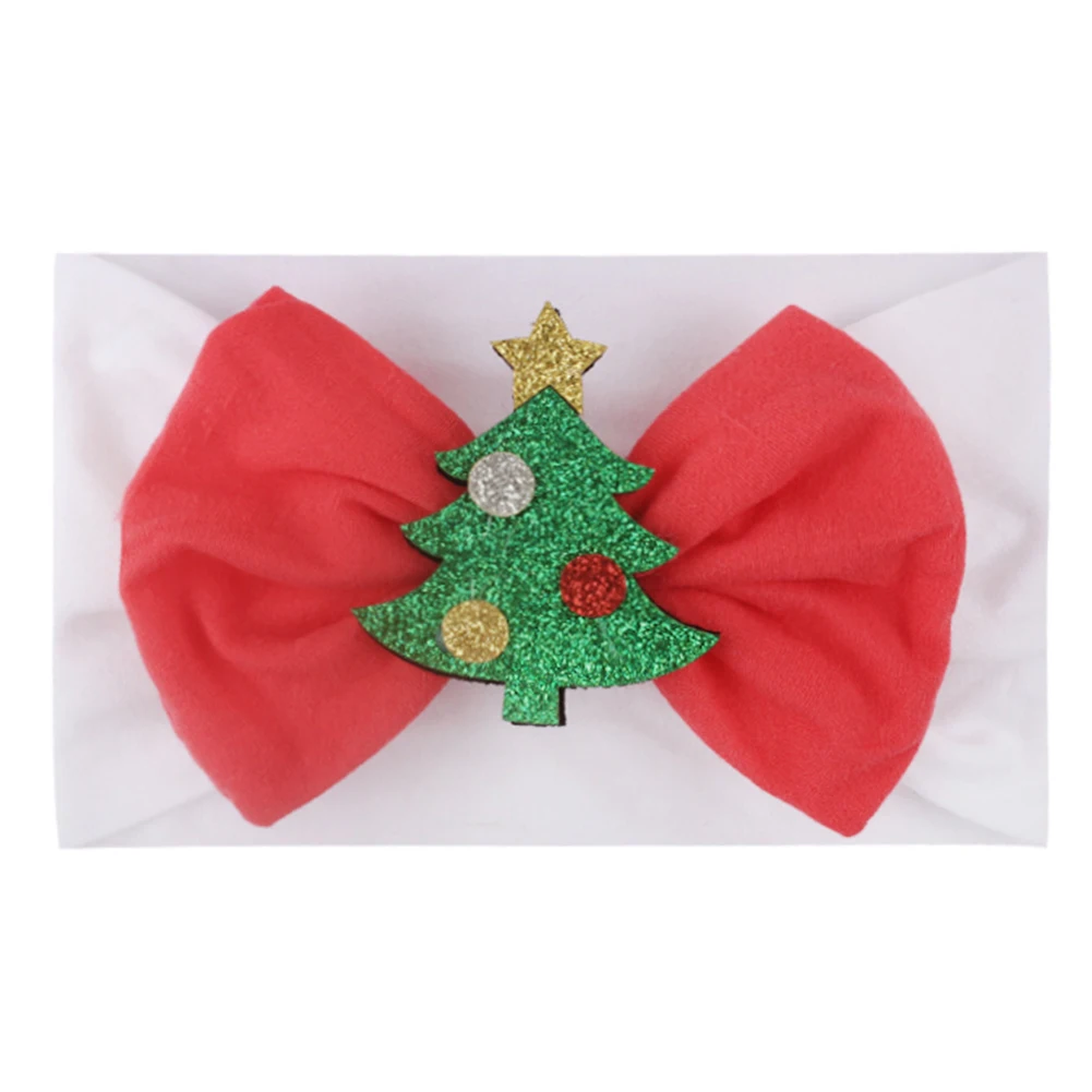 Christmas Glittery Headband Santa Bowknot Baby Elastic Wide Hair Band Headwear Claus kids girls Accessories | Дом и сад
