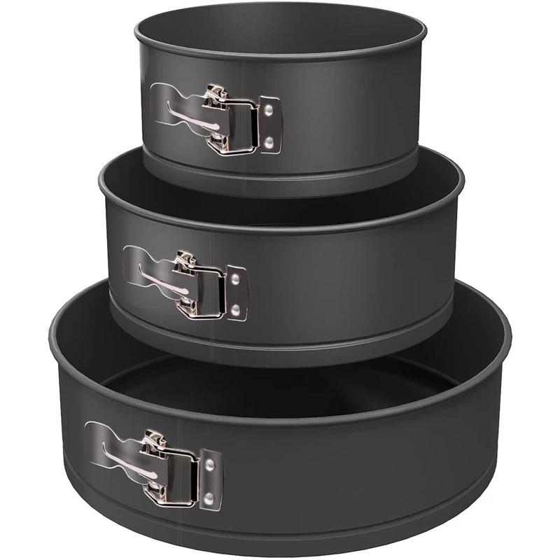 

Разъемная Пан набор (6 8 10 дюймов), комплект из 3 предметов антипригарный пирог Пан Формы для выпечки набор форм для выпечки тортов со съемным ...