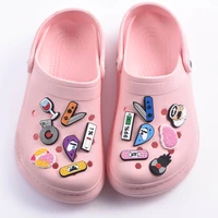 1 pcs music croc shoes charms camera ticket coffee shoe charm accessories cartoon clog shoes musical record decoration power off