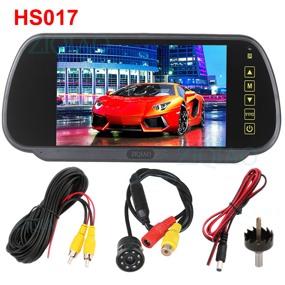 HS017 7-дюймовый TFT LCD Автомобильный Зеркальный Монитор Парковочная Система Дисплей Камера Заднего Вида Парковочная система для - Цвет: HS017