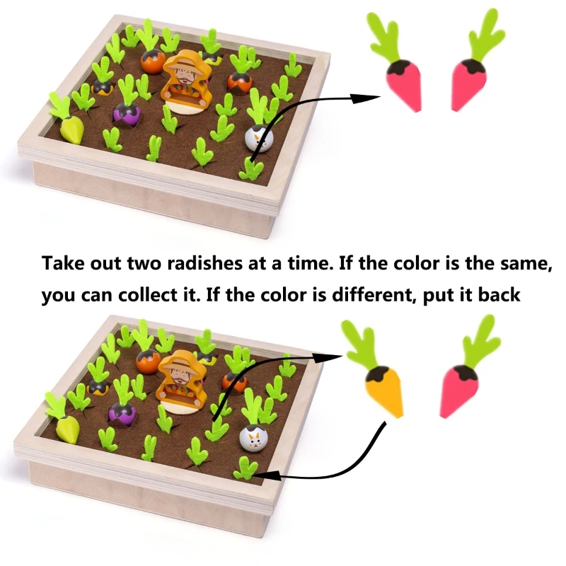 

Radish Matching Memory Game Wooden Building Blocks Kids Toys Early Education Toys For Toddler Baby Boys Girls