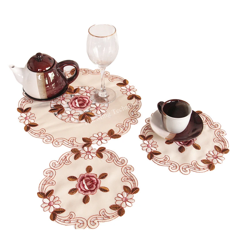 Table Runner Europe Embroidered Flag Cover Cup Mat Peony Flower Banner Pad Tv Cabinet Cloth Dust Home Textile | Дом и сад