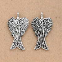 10pcs tibetan silver plated angel wings charms pendants jewelry making necklace diy accessories handmade 29x16mm