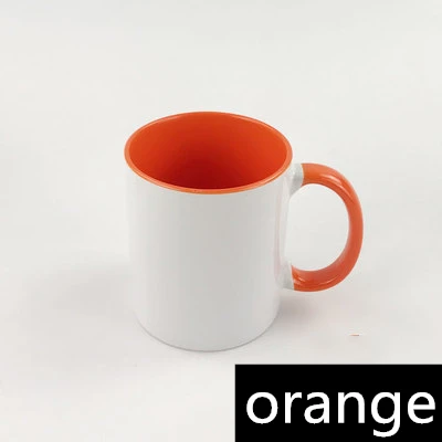 Пустая сублимационная керамическая кружка цветная ручка цвет внутри пустая