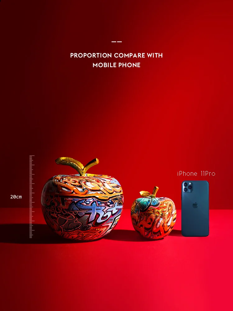 

Creative Apple Decoration Resin Birthday Gift Home Decoration Creative Colorful Apple Cider Cabinet TV Cabinet Office Decoration