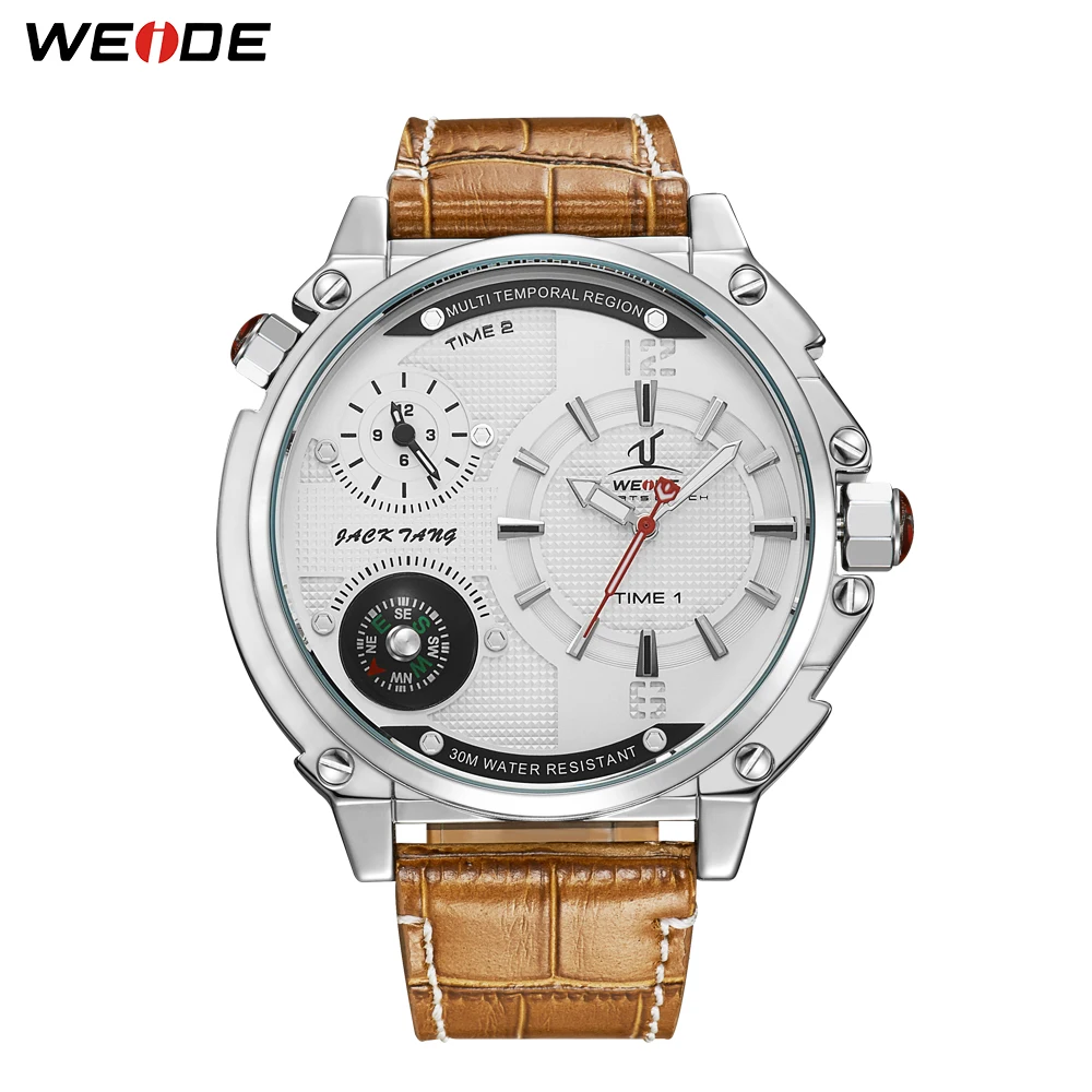 WEIDE Fashion Men's Watches Top Brand Luxury Wristwatch Waterproof Quartz Watch Leather Strap Male Clock Relogio Masculino | Наручные