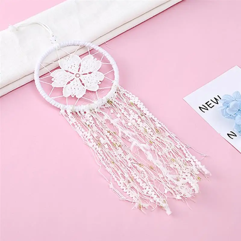 

Handmade crochet flower dream catcher wall hanging decoration craft wedding birthday party gift tassel dream catcher Home