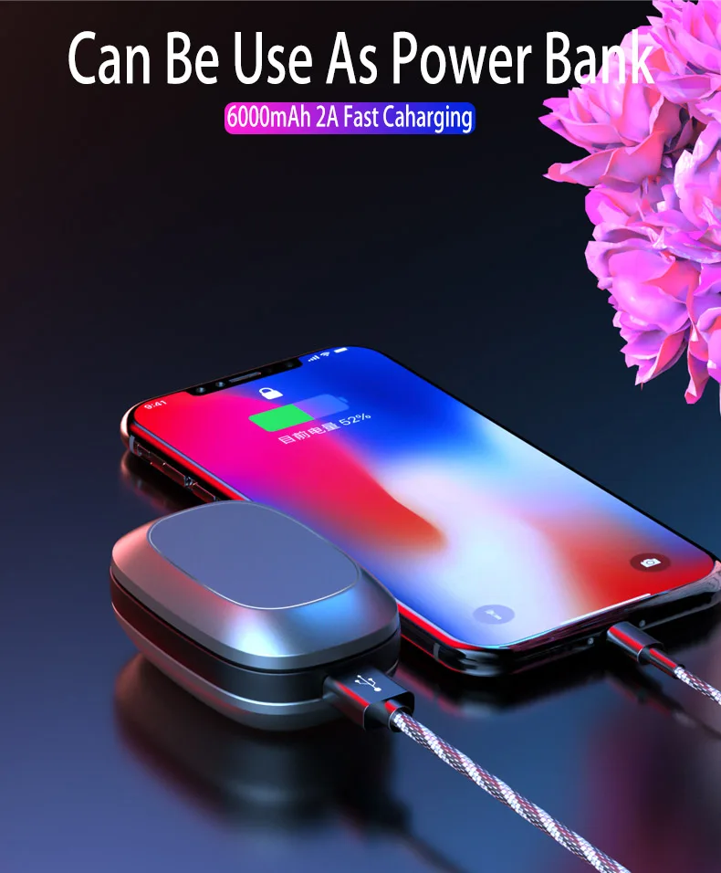 CALETOP G16 TWS 5,0 Bluetooth наушники тяжелый бас 6D стерео HiFi Звук светодиодный дисплей гарнитуры 6000 мАч зарядная коробка IPX7 водонепроницаемый