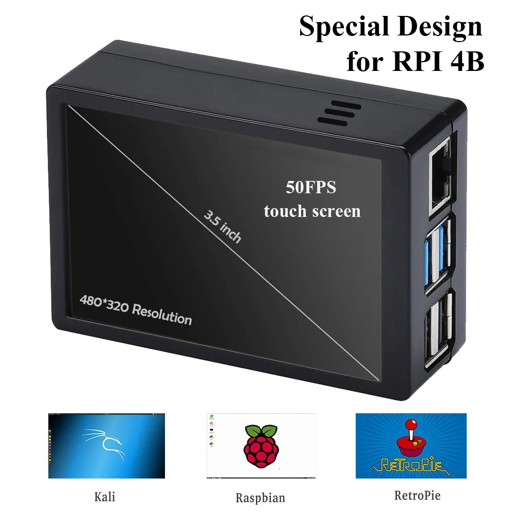 Raspberry Pi 4 с MHS 3 5 дюймовый сенсорный ЖК дисплей чехол из АБС пластика источник