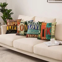 pillowcases love family printed cushion cover cotton linen throw pillow decorative sofa farmhouse home decor supplies 4545cmpc