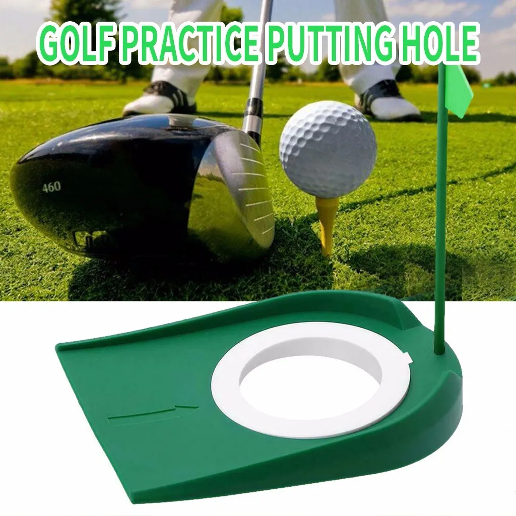 

Indoor Outdoor Golf Putting Cup With Hole Flag Training Putter Practice Aid Regulation Cup Hole Flag Practice Trainer Aids